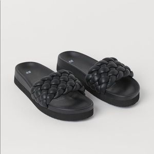 *VIRAL SOLD OUT* H&M puffy braided platform slides